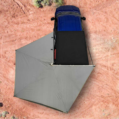 Nomadic 270 LT Awning - Driver Side - Dark Gray 270 Degree Awning With Black Cover Universal - Lolo Overland Outfitting