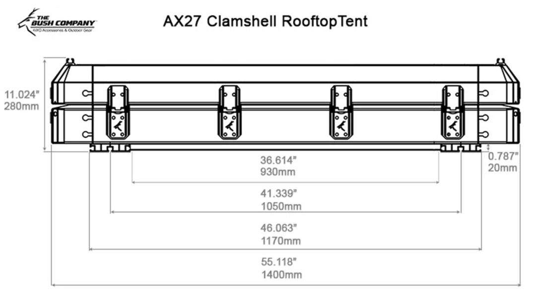 The Bush Company AX27 Clamshell Rooftop Tent –