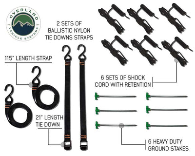 Nomadic 270, 180 and 270LT Awning Rope, Straps, and Stake Kit - Lolo Overland Outfitting