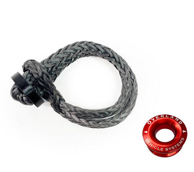 Combo Pack Soft Shackle 7/16" 41,000 Lb. With Collar And Recovery Ring 2.5" 10,000 Lb. Red - Lolo Overland Outfitting
