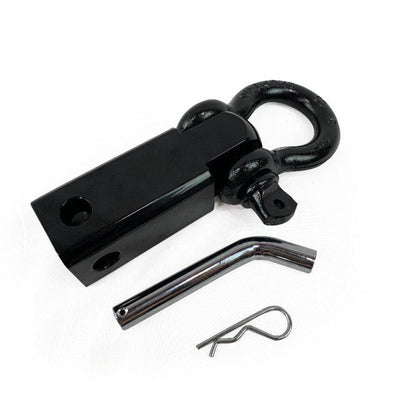 Receiver Mount Recovery Shackle 3/4" 4.75 Ton With Dual Hole Black Universal - Lolo Overland Outfitting