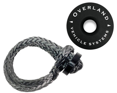 Combo Pack Soft Shackle 5/8" With Collar 44,500 Lb. And Recovery Ring 6.25" 45,000 Lb. Black - Lolo Overland Outfitting