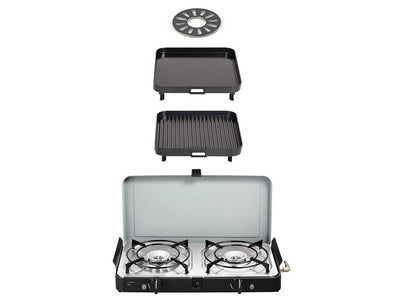2 Cook 3 Pro Deluxe - Portable 3 Piece Gas Barbeque/Camp Cooker - Lolo Overland Outfitting