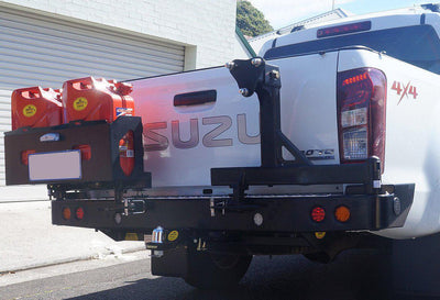 REAR BAR - ISUZU DMAX 2012-19 WITH SINGLE WHEEL CARRIER & DUAL JERRY CAN HOLDER - Lolo Overland Outfitting