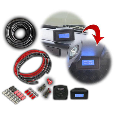 Dobinsons 4x4 140 AMP Dual Battery Wiring Kit with LCD Voltage Monitor and Automatic Solenoid - Lolo Overland Outfitting