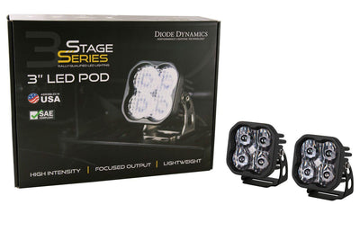 Diode Dynamics Stage Series 3" SAE/DOT White Sport Flush Mount LED Pod - Lolo Overland Outfitting